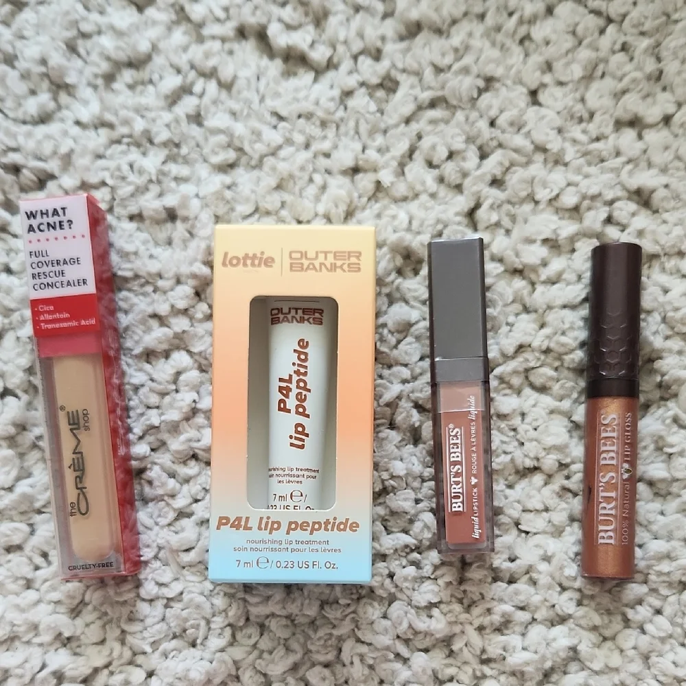 Burt's Bees Lipstick/gloss, The Creme Shop, And LOTTIE london Bundle